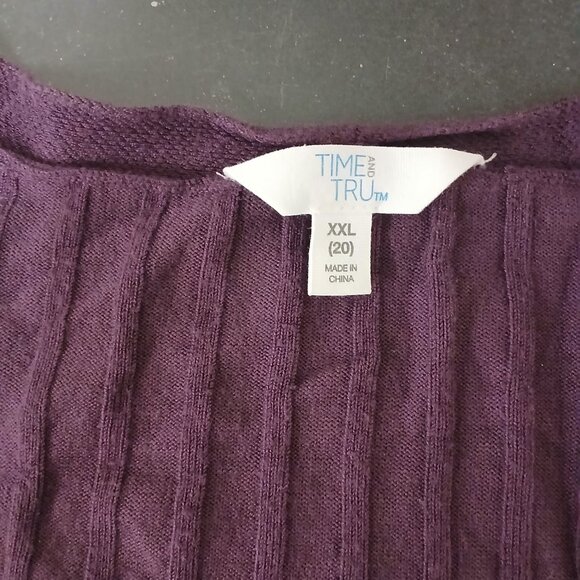 UGC Time & Tru Maroon Long Button down sweater size 20 - Picture 7 of 13